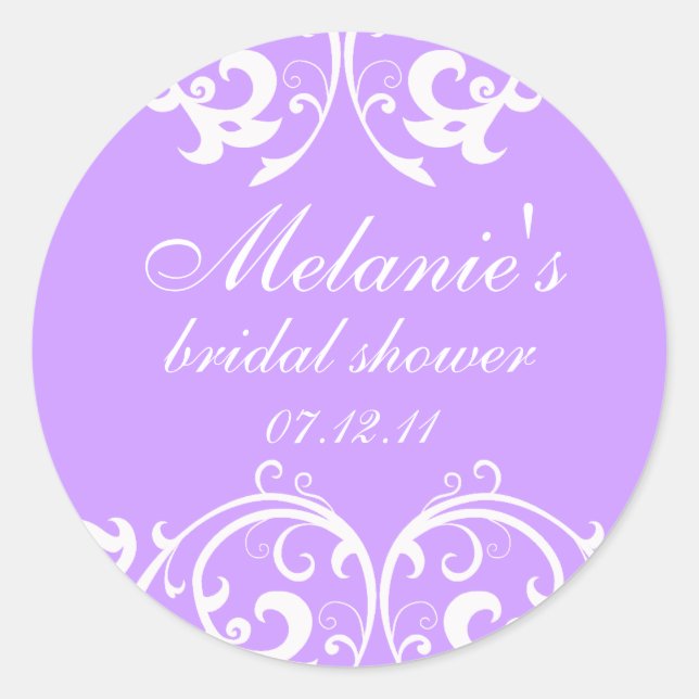 Lavanda y Pegatina de ducha matrimonial Damask bla (Anverso)