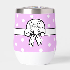 Lavanda y polka blanca Dot White Bow personalizada