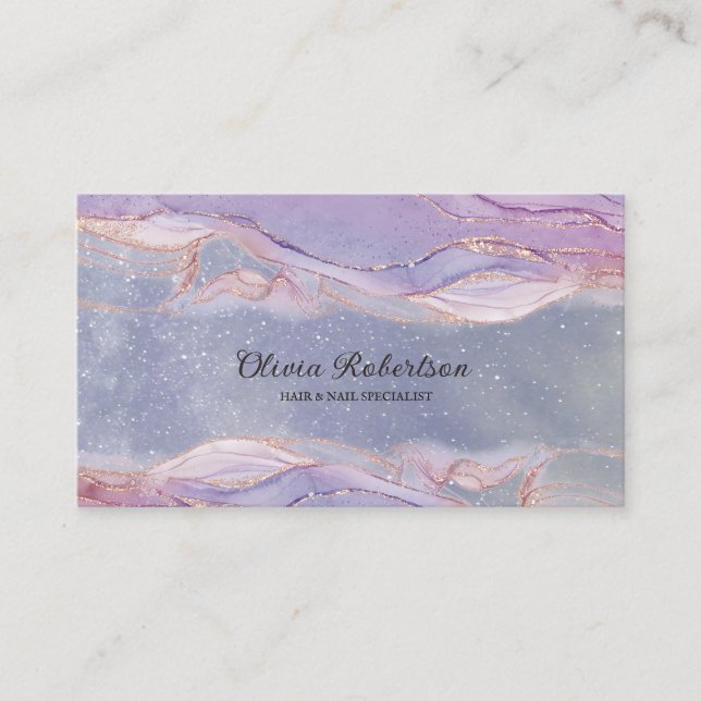 Lavanda y tarjeta de visita Gold Elegant (Anverso)