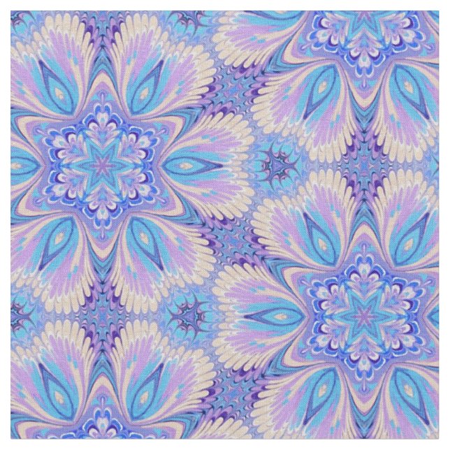 Lavanda y tela azul del caleidoscopio (De cerca)