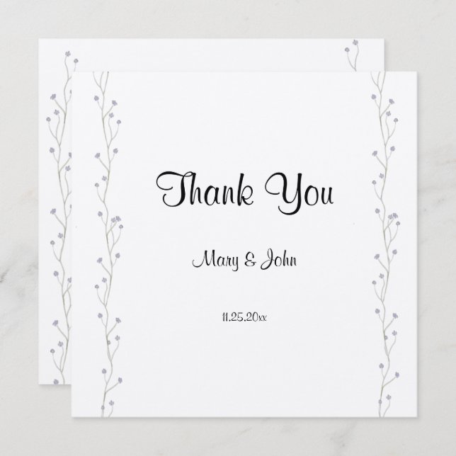 Lavander Floral Script Love Heart Boda (Anverso / Reverso)