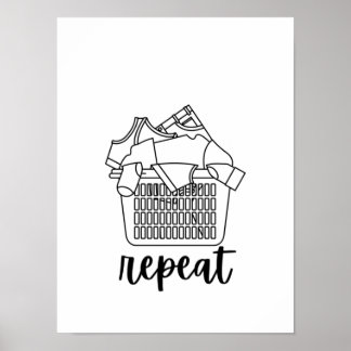 Lavar posters de repetición de pliegue seco