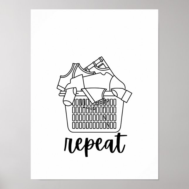 Lavar posters de repetición de pliegue seco (Frente)