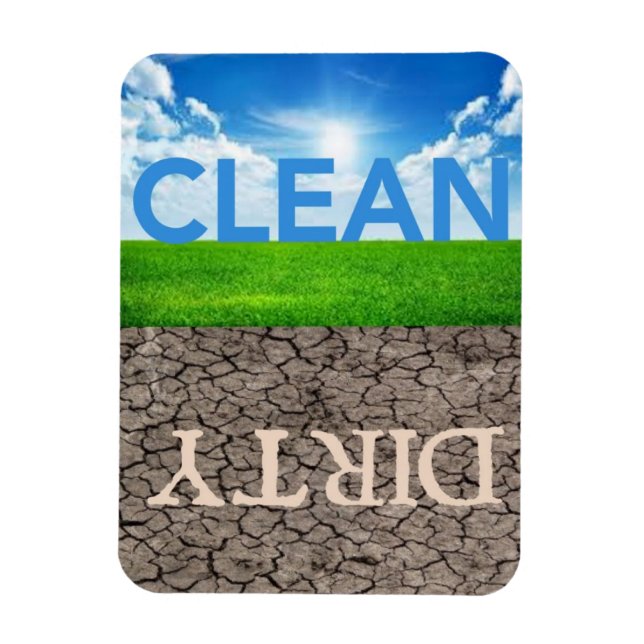 Lavavajillas sucio limpio imán de 3"X4" (Vertical)