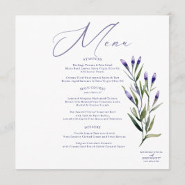 Lavender Bliss Elegant Watercolor Boda Menú