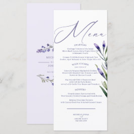 Lavender Bliss Elegant Watercolor Boda Menú