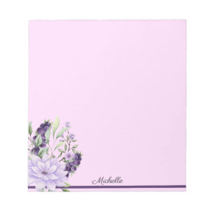 Lavender Bloc de notas de color morado tu nombre T