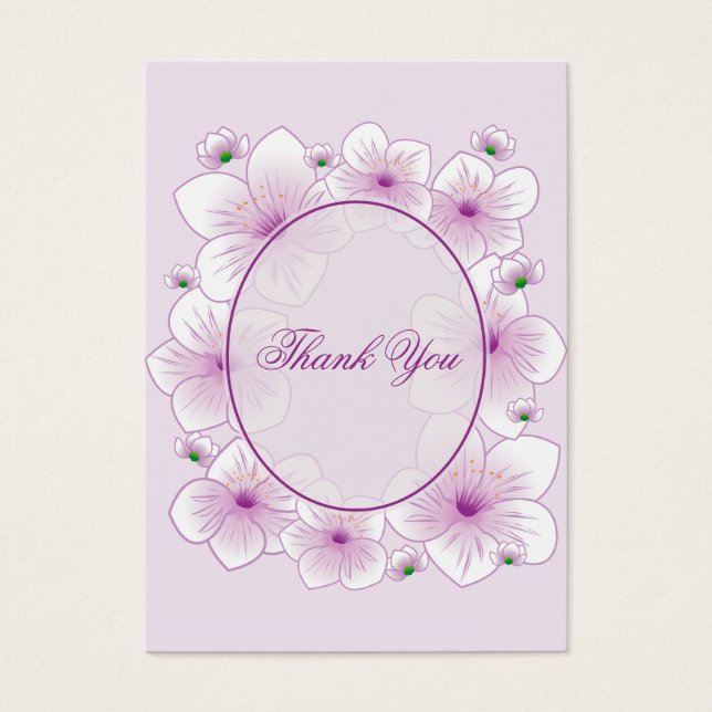 Lavender Blossom Romántico Gracias Minicard (Frente)