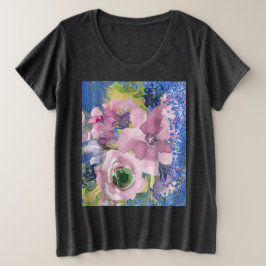 Lavender Blues Watercolor Floral Purpurina