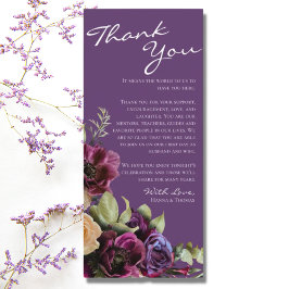 Lavender Boda Floral Gracias por colocar tarjeta