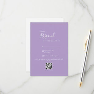 Lavender Boda moderno Código QR RSVP