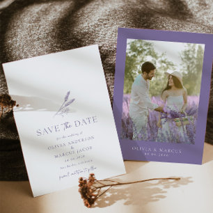 Lavender Boda Simple Guardar La Invitación De Fech