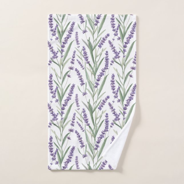 Lavender Botanical Pattern (Toalla de mano)