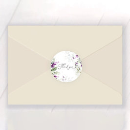 Lavender Bridal Shower Classic Round Pegatina