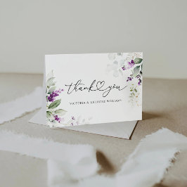 Lavender Bridal Shower Flat Tarjetas de agradecimi