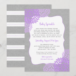 Lavender Chica gris Baby Invitación a la rociada
