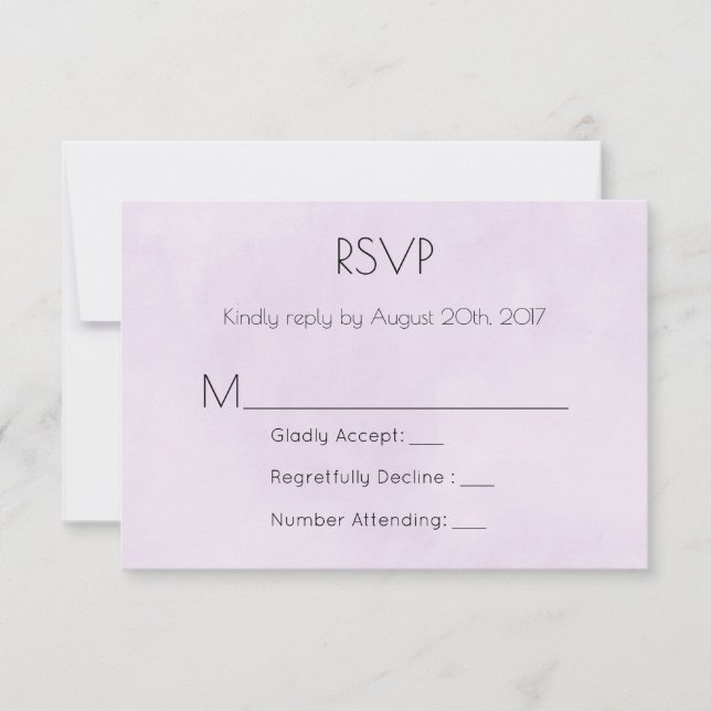 Lavender color de agua púrpura RSVP (Anverso)