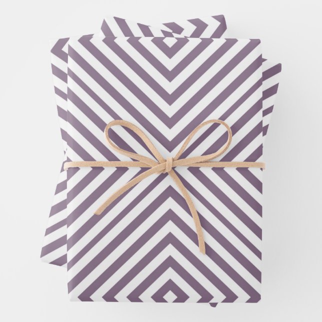 Lavender Diamond Chevron Hojas de Papel Envolvente (In situ)