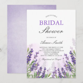 Lavender Ducha de novia Invitación Rústica púrpura