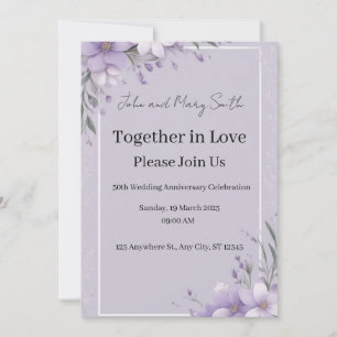 Lavender Elegance: Invitación al aniversario del B