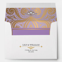 Lavender Elegant Artdeco Diamond Gold Boda
