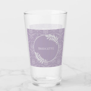 Lavender Elegant Damask Personalizado Vidrio