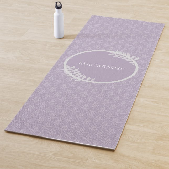 Lavender Elegant Damask Yoga Mat (In situ)