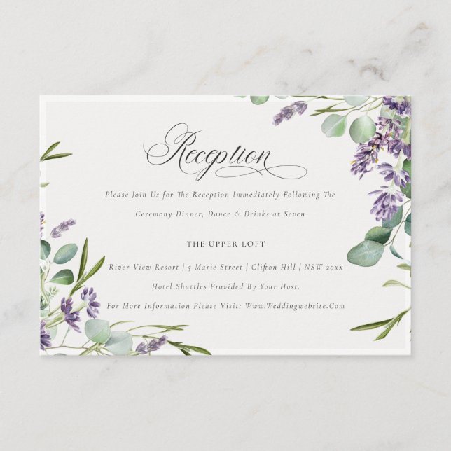 Lavender Eucalyptus Foliage Wedding Recepcion (Anverso)