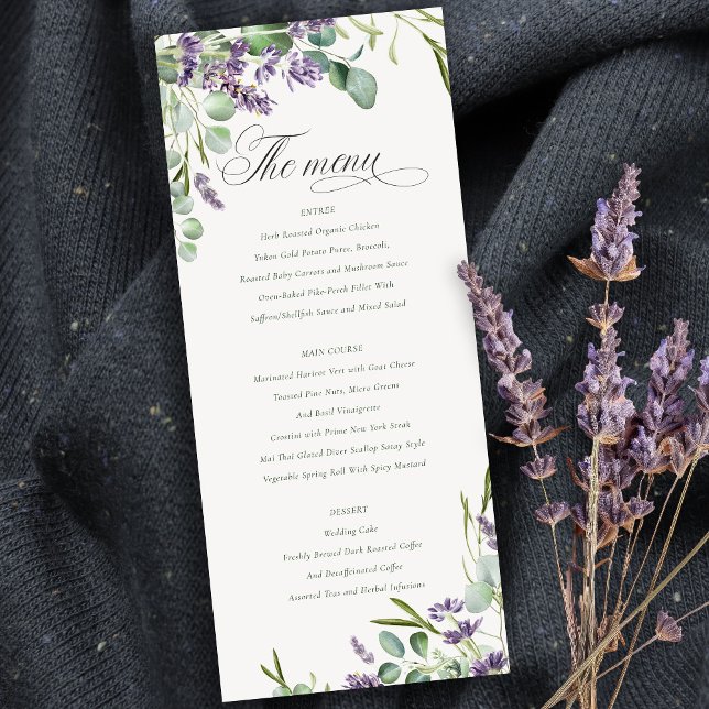 Lavender Eucalyptus Leafy Bunch Boda Tarjeta de me (Subido por el creador)