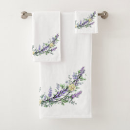 Lavender Eucalyptus rosa amarilla acuarela