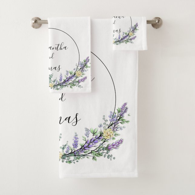 Lavender Eucalyptus rosa amarilla acuarela (In situ)