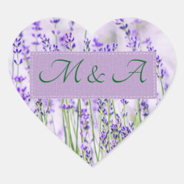 Lavender Fields Boda Pegatinas del corazón