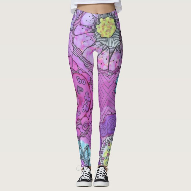 Lavender Floral Leggings (Anverso)