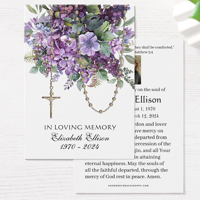 Lavender Floral Rosary Funeral Memorial Praorial (Subido por el creador)