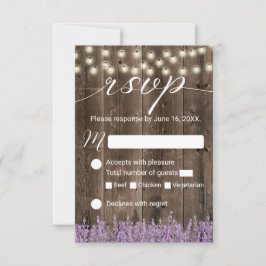 Lavender Floral Rustic String Luces Boda RSVP