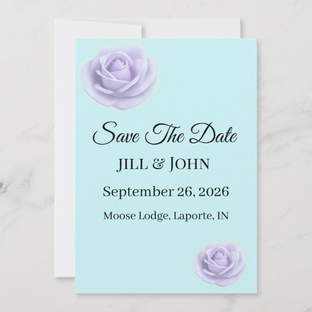 Lavender Floral Wedding Save The Date (Anverso)