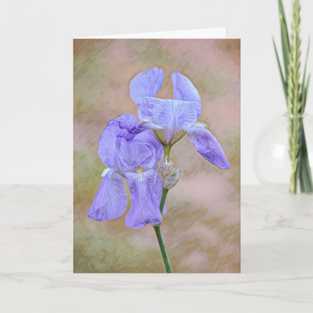 Lavender Flores Púrpura Tarjeta de Nota de Arte (Anverso)