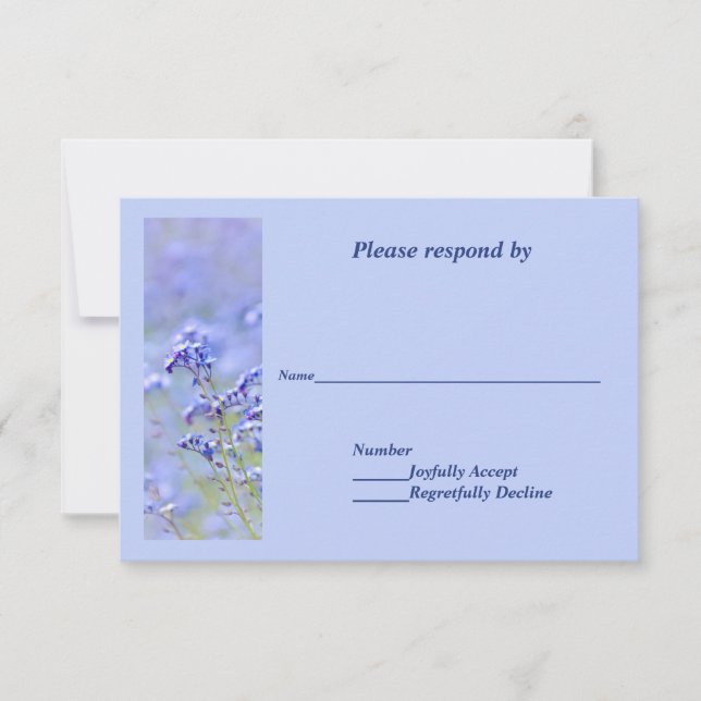Lavender Flores salvajes azules de campo Boda RSVP (Anverso)