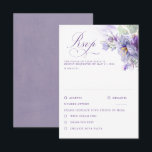 Lavender Flowers Botanical Chic Wedding RSVP<br><div class="desc">Purple and gold botanical flowers wedding reply cards</div>