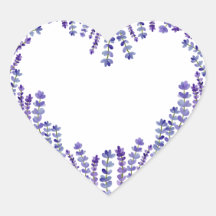 Lavender Heart Pegatina