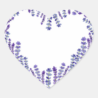 Lavender Heart Pegatina