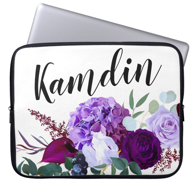 Lavender Hibiscus, Funda de portátiles personaliza (Frente)
