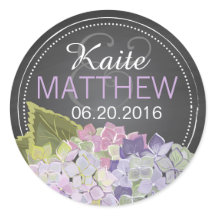 Lavender Hydrangea Chalkboard Etiqueta Boda