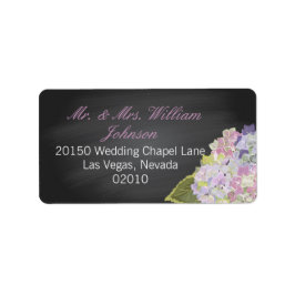 Lavender Hydrangea Chalkboard Etiqueta Boda