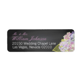Lavender Hydrangea Chalkboard Etiqueta Boda