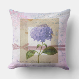Lavender Hydrangea Cojín decorativo de color de vi