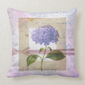 Lavender Hydrangea Cojín decorativo de color de vi