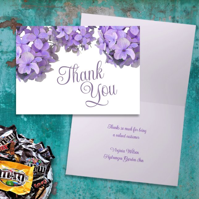 Lavender Hydrangeas Doble Tarjeta de agradecimient (Subido por el creador)