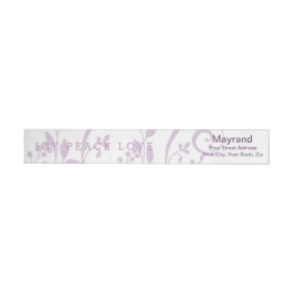 Lavender Joy Peace Love Holiday Wraparound Label