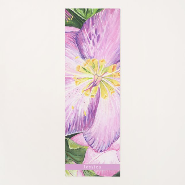 Lavender Lenten Rose BeYOUtiful Floral  Yoga Mat (Anverso)
